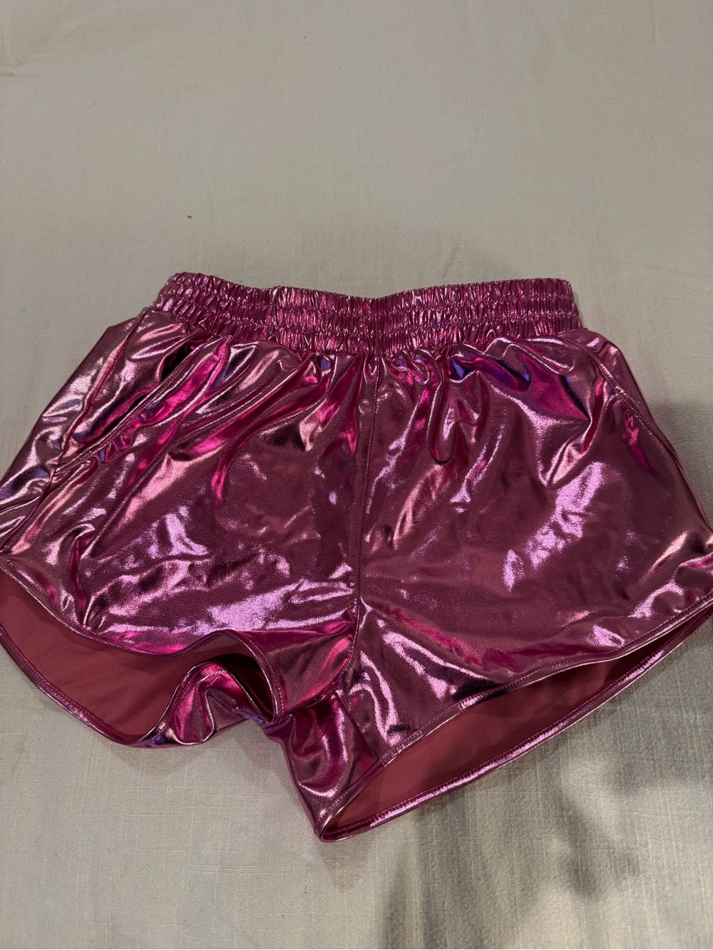 Metallic Pink Women's Athletic Shorts
